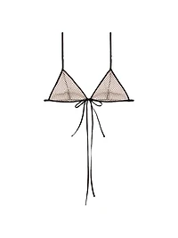 Polka-Dot Silk Chiffon Bra Top