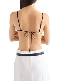 Polka-Dot Silk Chiffon Bra Top