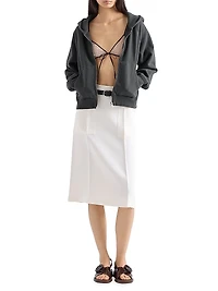Polka-Dot Silk Chiffon Bra Top