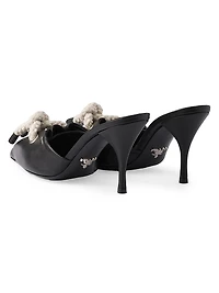 Nappa Leather 85MM Mules with Cord Detail