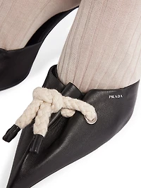 Nappa Leather 85MM Mules with Cord Detail