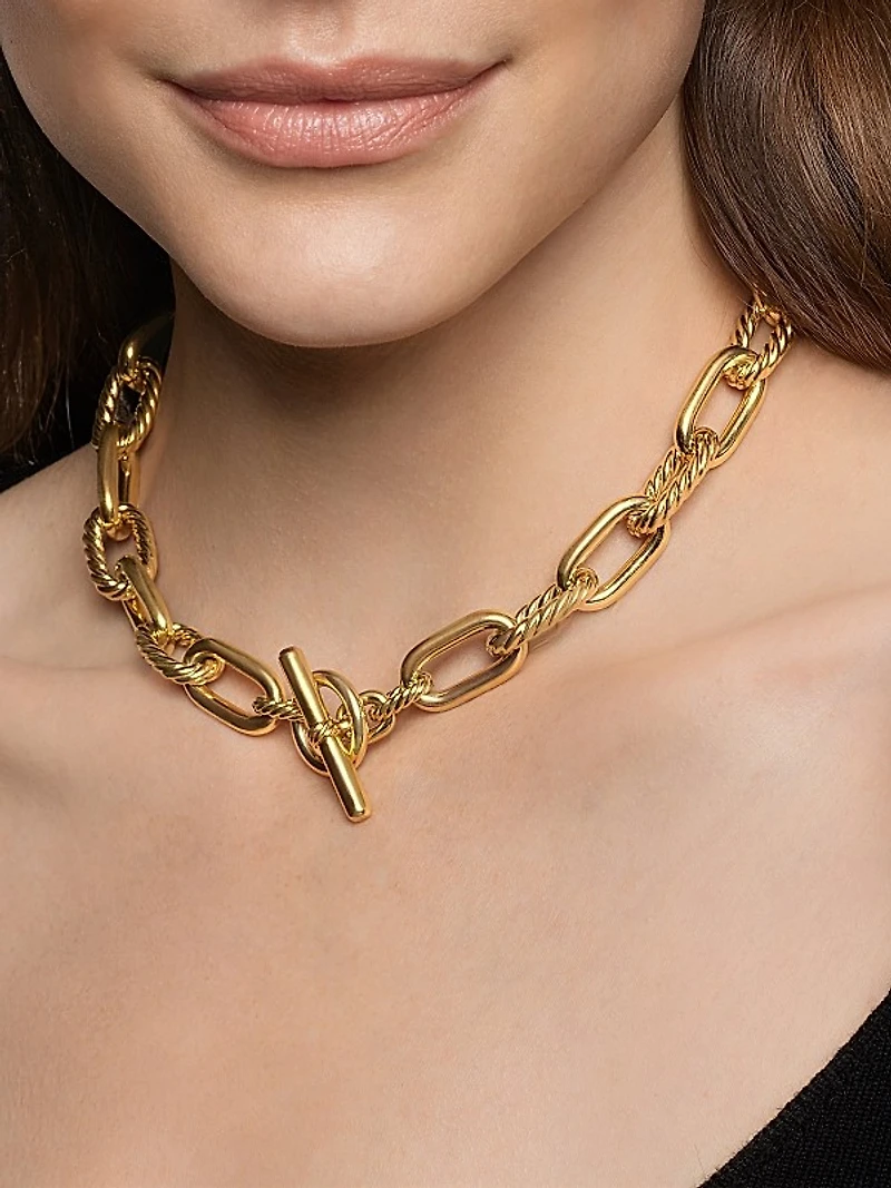 DY Madison Toggle Necklace in 18K Yellow Gold, 13.5MM