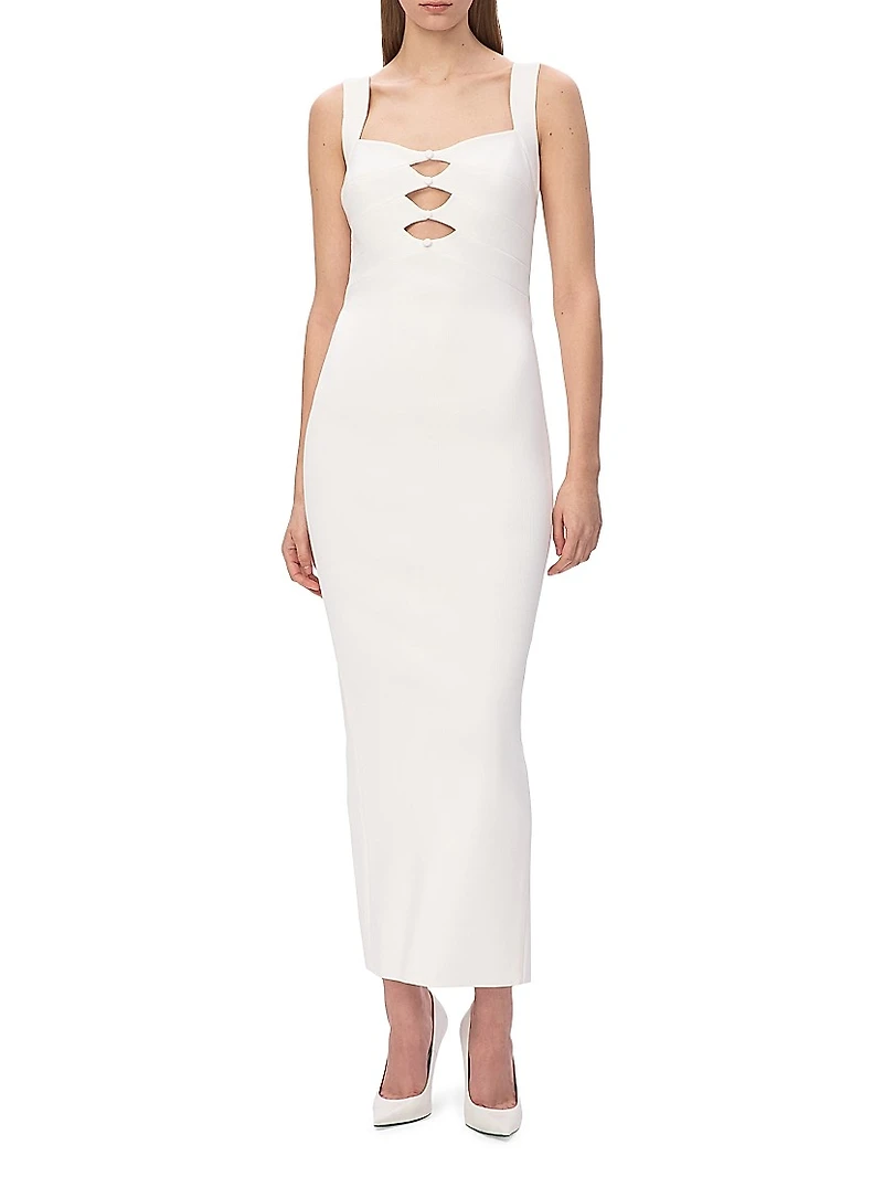 The Alessia Stretch-Crepe Cut-Out Gown