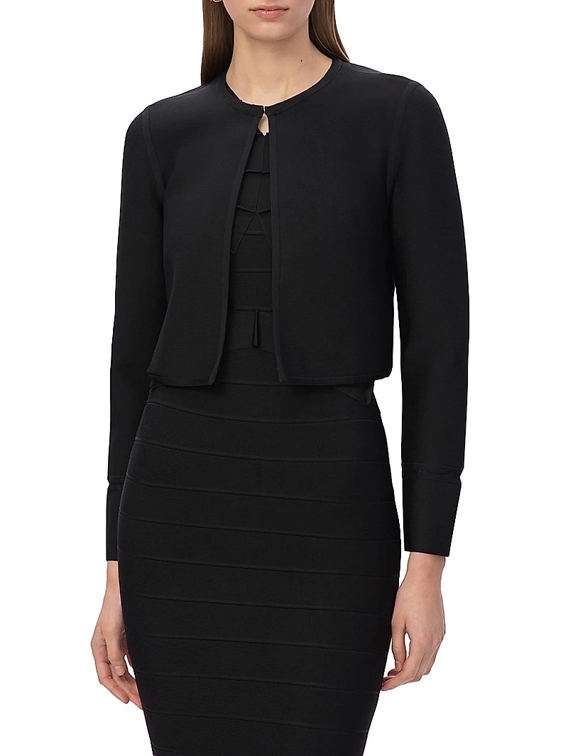 Lucia Rib-Knit Crop Jacket