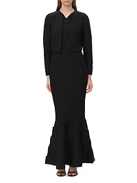 Lucia Rib-Knit Crop Jacket