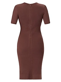 Alina Rib-Knit Crewneck Midi-Dress