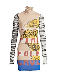 Mixed Print Minidress