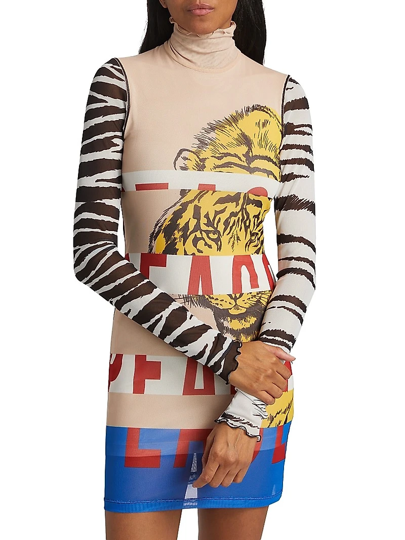 Mixed Print Minidress