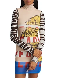 Mixed Print Minidress