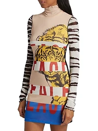 Mixed Print Minidress