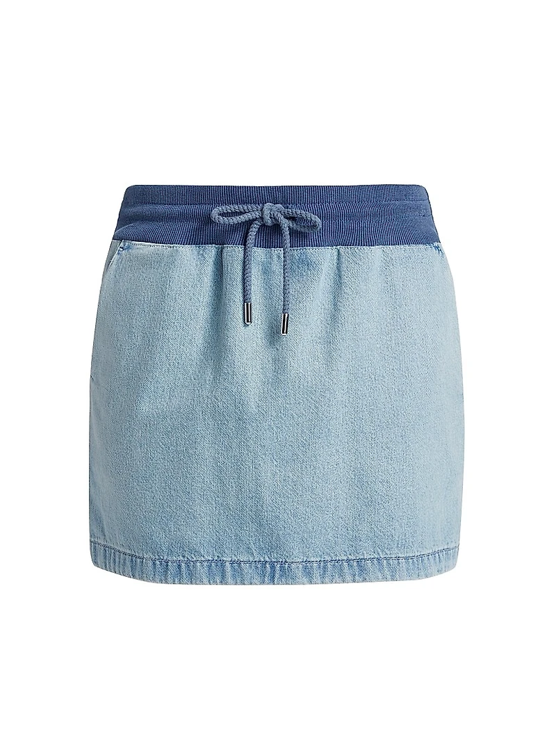 Denim Two-Tone Miniskirt