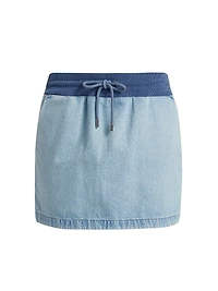 Denim Two-Tone Miniskirt