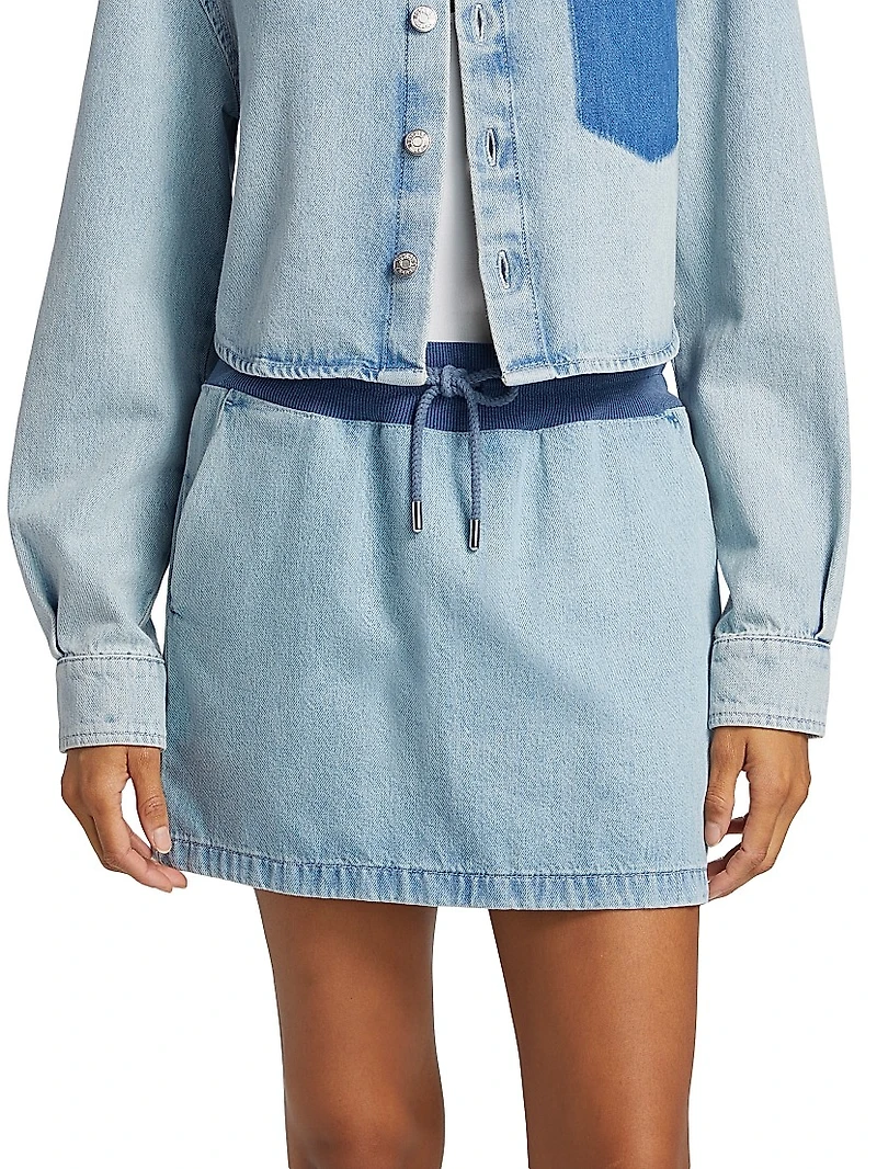 Denim Two-Tone Miniskirt
