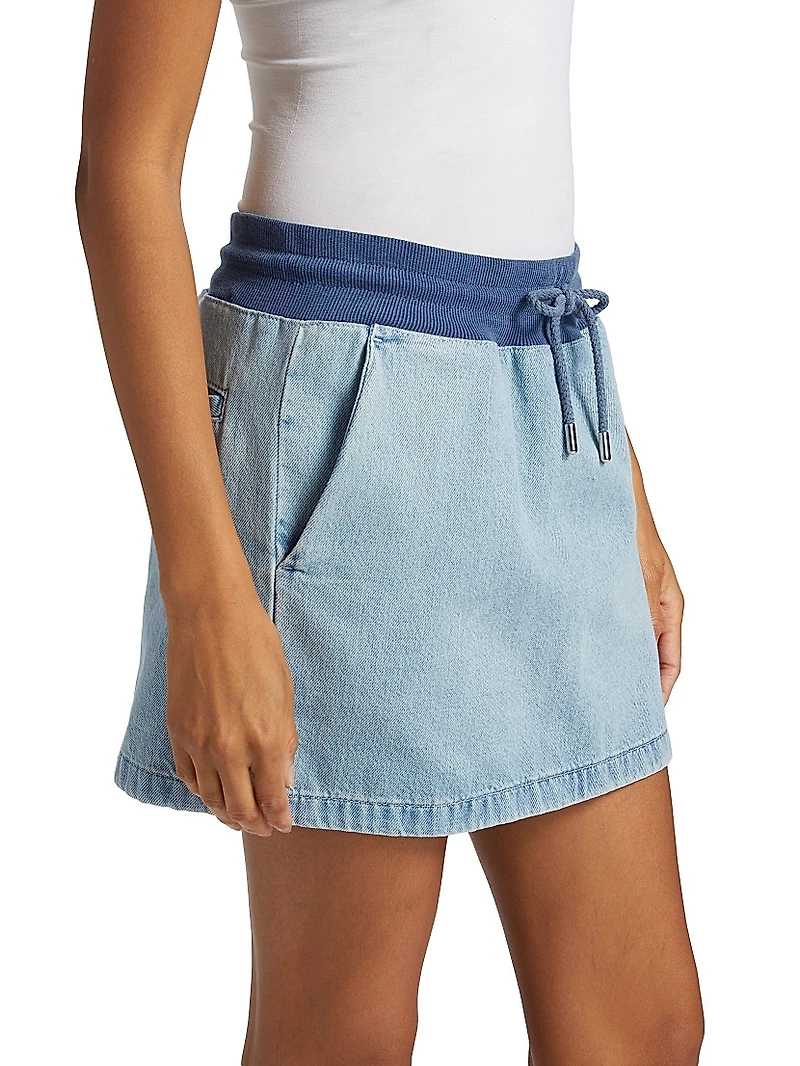 Denim Two-Tone Miniskirt