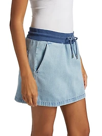Denim Two-Tone Miniskirt