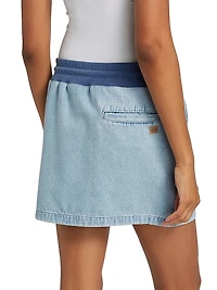 Denim Two-Tone Miniskirt