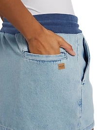 Denim Two-Tone Miniskirt