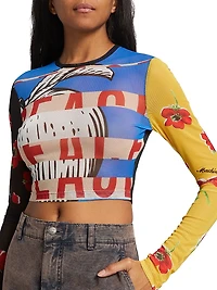Mixed Print Crop Top
