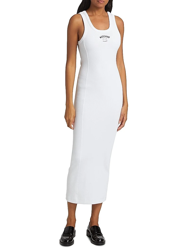 Logo Rib-Knit Body-Con Dress