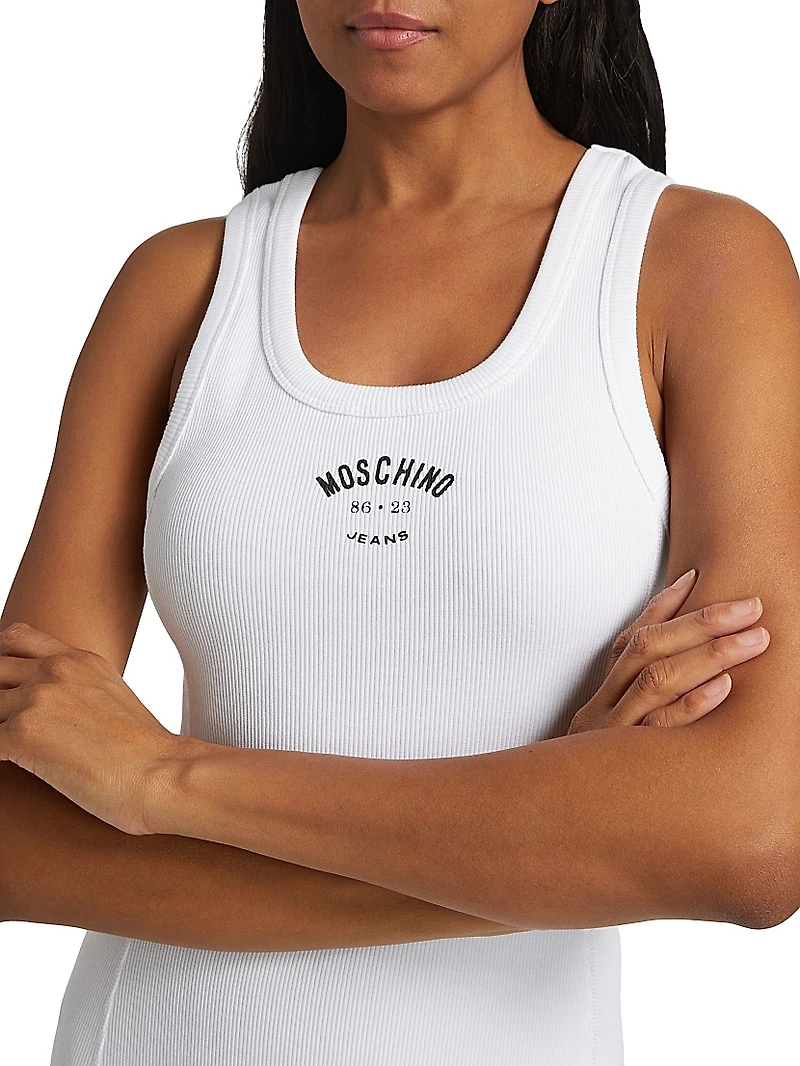 Logo Rib-Knit Body-Con Dress