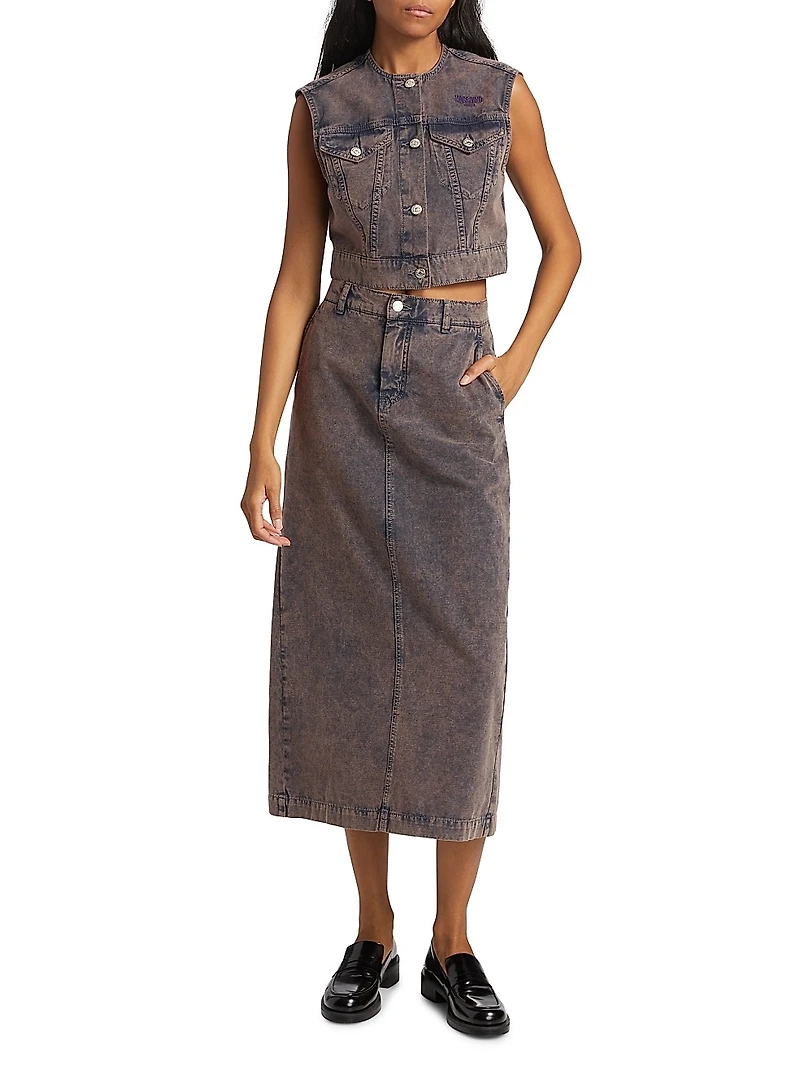 Denim Midi-Skirt