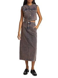 Denim Midi-Skirt