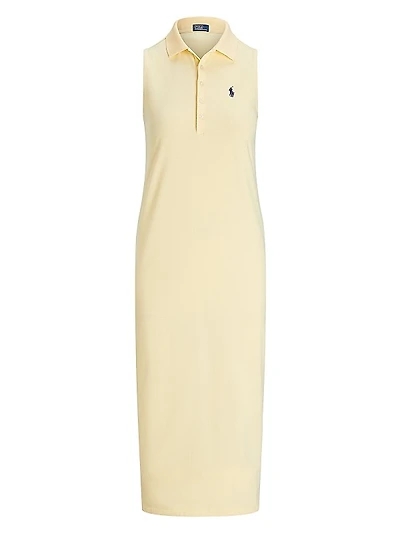 Stretch Cotton Polo Midi-Dress