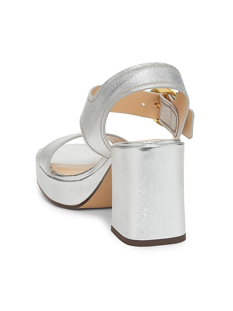 Brianne 90MM Metallic Leather Platform Sandals