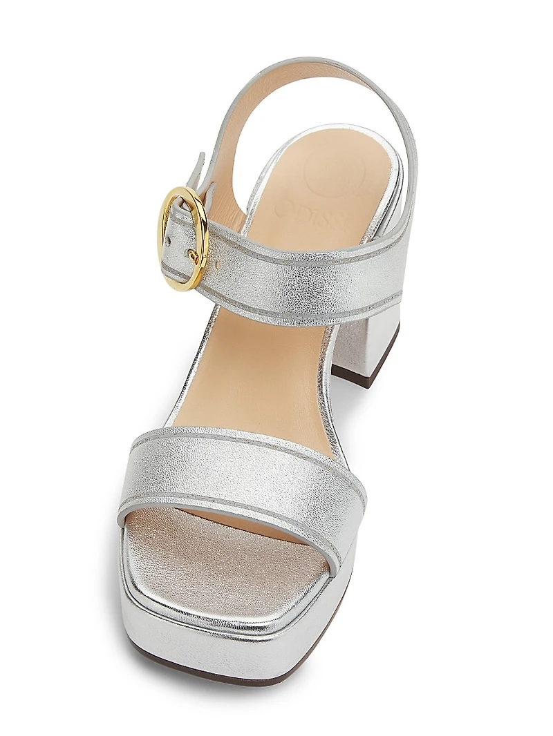 Brianne 90MM Metallic Leather Platform Sandals