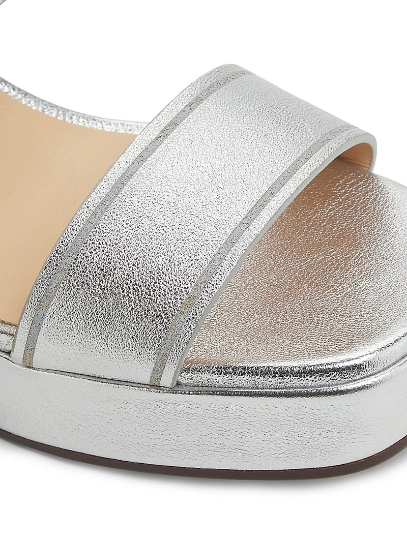 Brianne 90MM Metallic Leather Platform Sandals