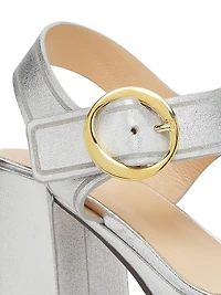 Brianne 90MM Metallic Leather Platform Sandals