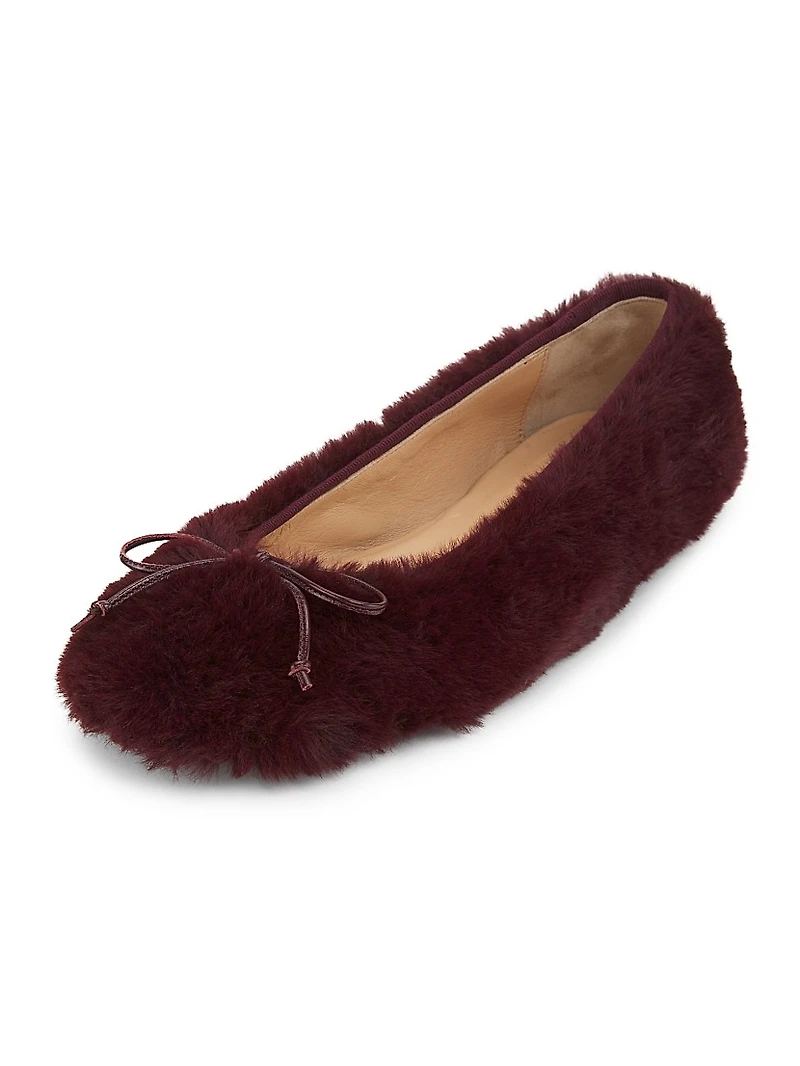 Lou Faux Fur Ballet Flats