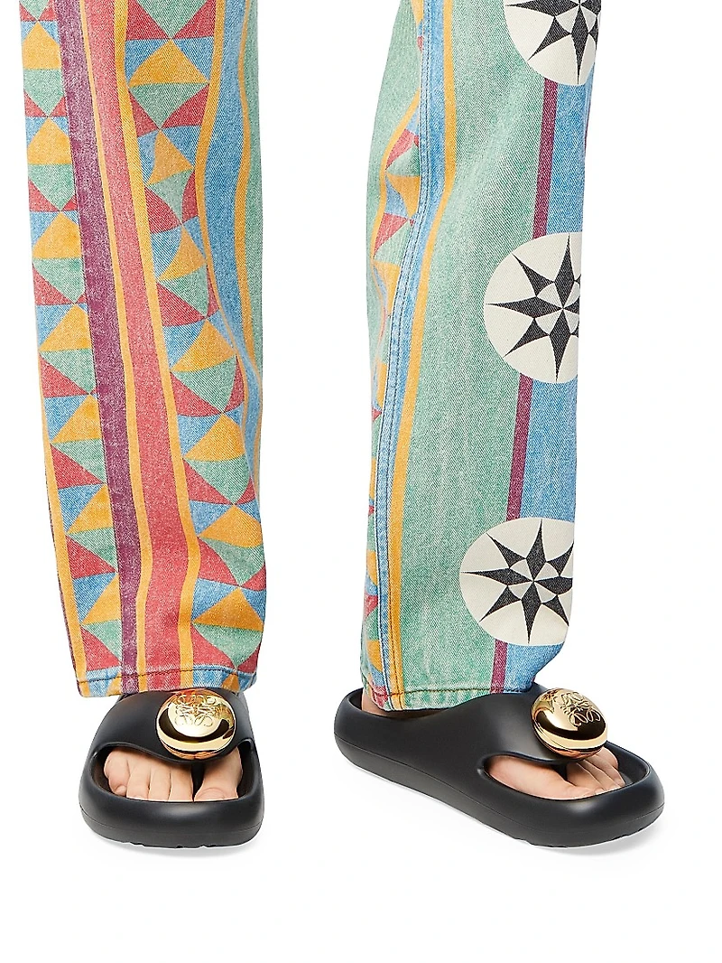 LOEWE x Paula's Ibiza Foam Pebble Toe Post Sandals