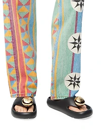 LOEWE x Paula's Ibiza Foam Pebble Toe Post Sandals