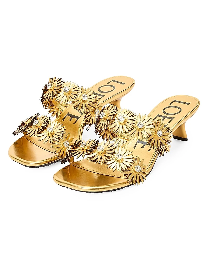 LOEWE x Paula's Ibiza Petal Flower 45MM Leather Sandals