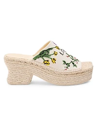 LOEWE x Paula's Ibiza Petal 80MM Embroidered Espadrilles