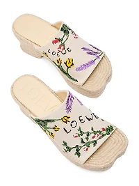 LOEWE x Paula's Ibiza Petal 80MM Embroidered Espadrilles