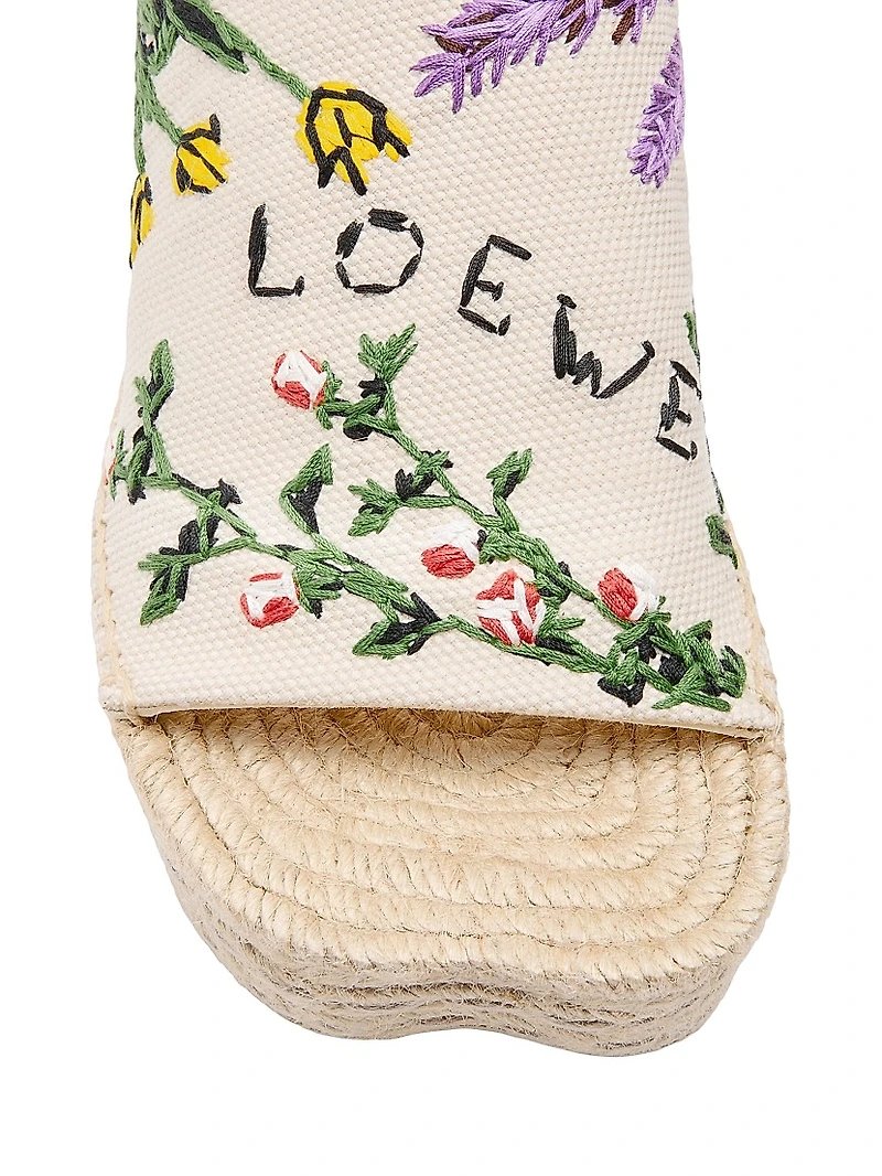 LOEWE x Paula's Ibiza Petal 80MM Embroidered Espadrilles