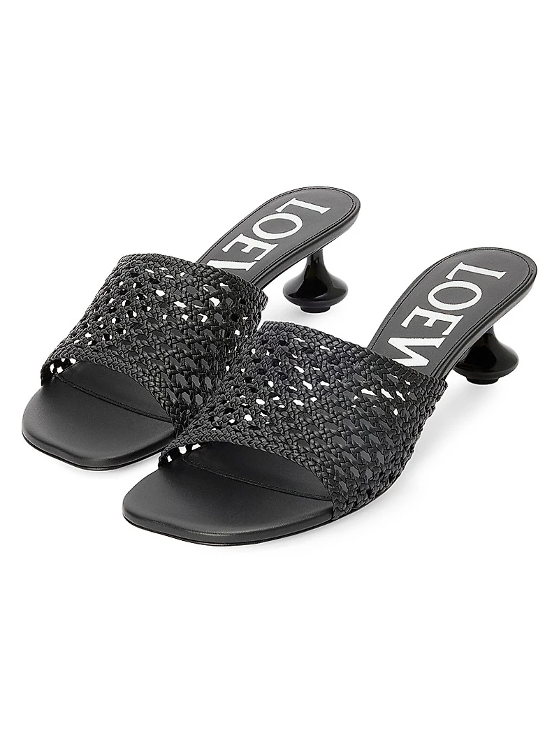 LOEWE x Paula's Ibiza Toy 45MM Mesh-Leather Sandals