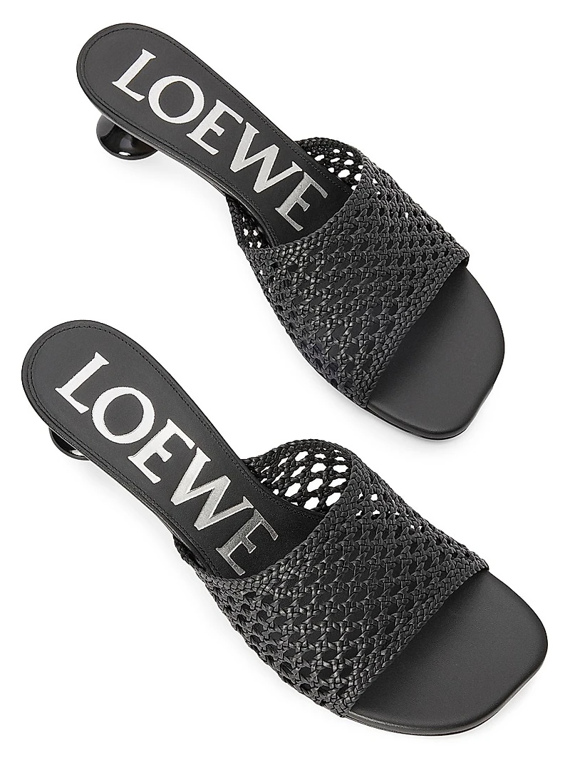 LOEWE x Paula's Ibiza Toy 45MM Mesh-Leather Sandals