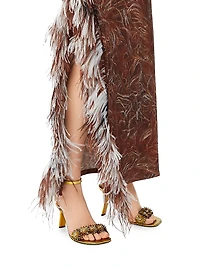 LOEWE x Paula's Ibiza Petal Flower & Crystal 90MM Metallic Leather Sandals