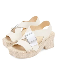 LOEWE x Paula's Ibiza Petal 80MM Woven Leather Espadrilles