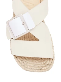 LOEWE x Paula's Ibiza Petal 80MM Woven Leather Espadrilles