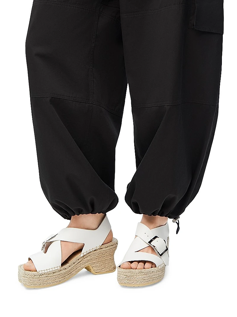 LOEWE x Paula's Ibiza Petal 80MM Woven Leather Espadrilles