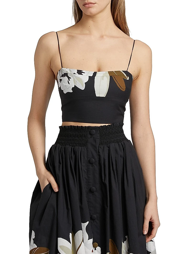 Bex Floral Cotton Voile Crop Top