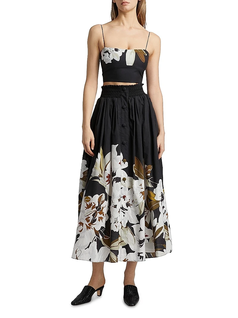 Bex Floral Cotton Voile Crop Top