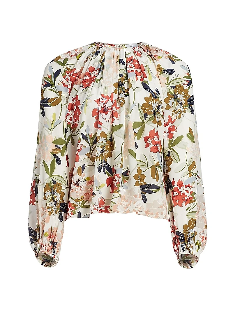 Lottie Floral Crêpe De Chine Pleated Blouse