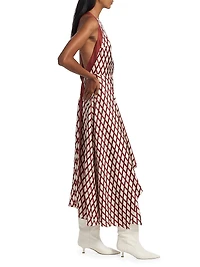 Sunita Printed Silk Midi-Dress