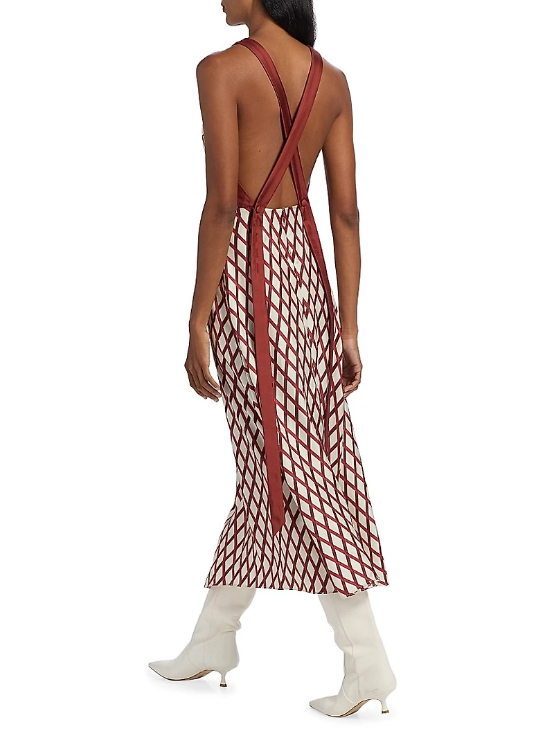 Sunita Printed Silk Midi-Dress