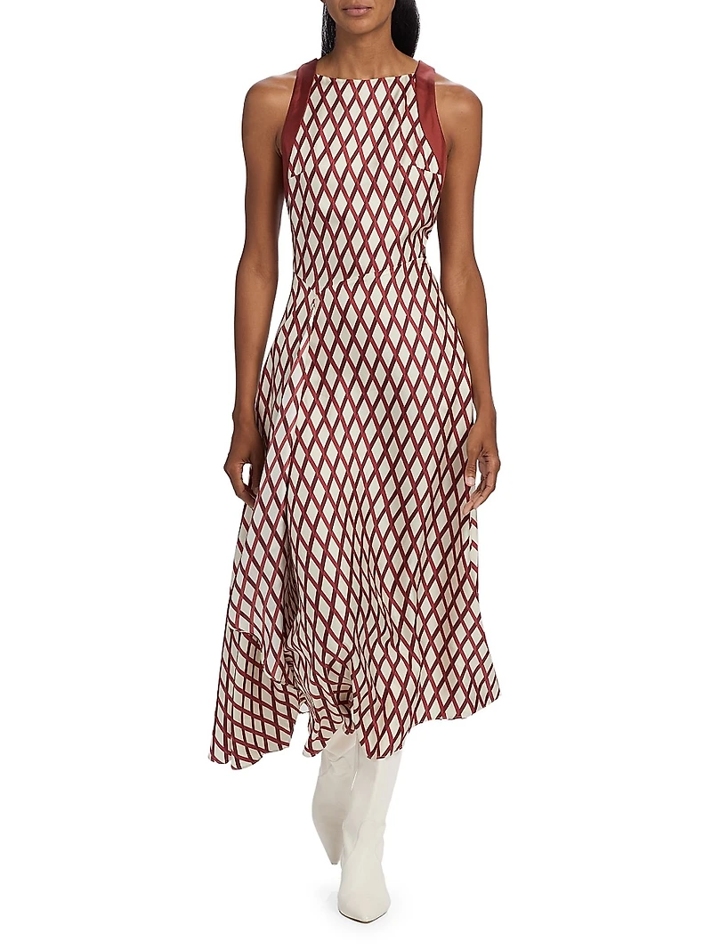 Sunita Printed Silk Midi-Dress